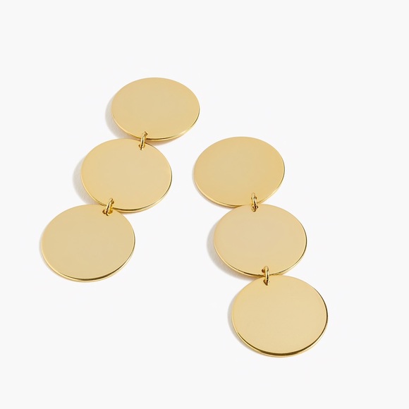 J. Crew Jewelry - J. crew BURNISHED GOLD Disc Drop Earrings